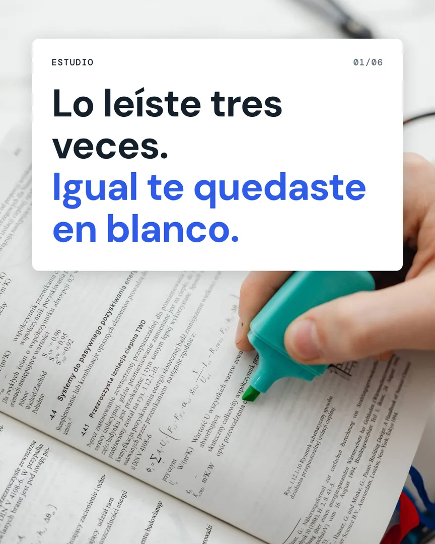 Lo leíste tres veces. Igual te quedaste en blanco., slide 1 de 6