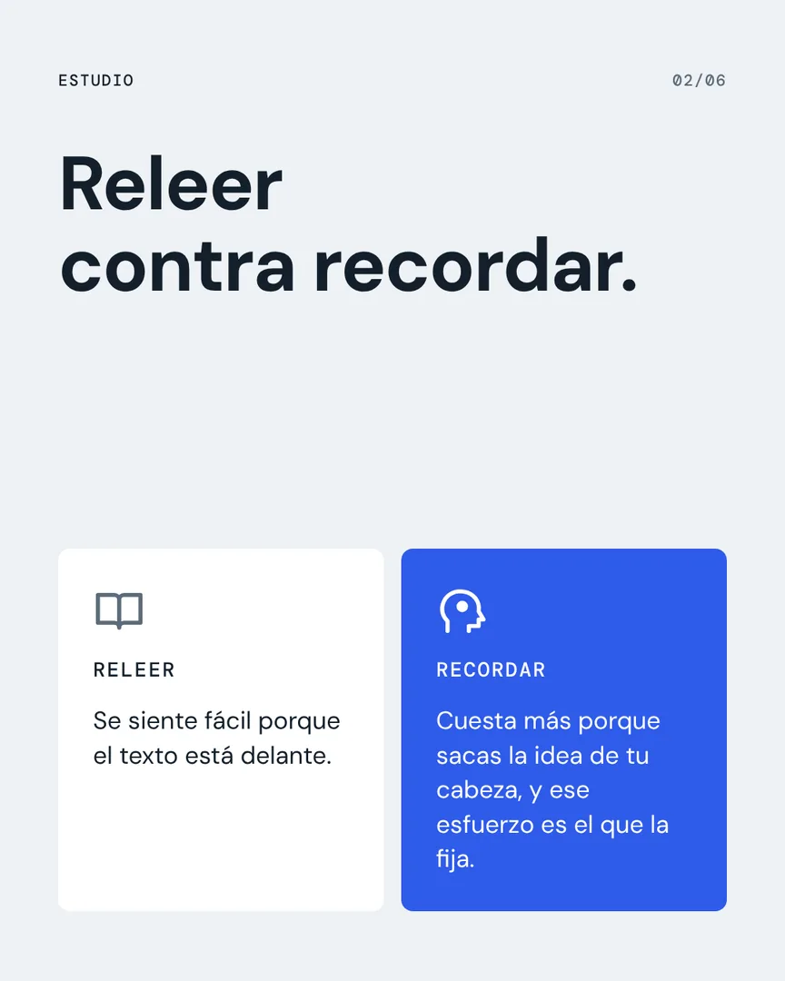 Lo leíste tres veces. Igual te quedaste en blanco., slide 2 de 6