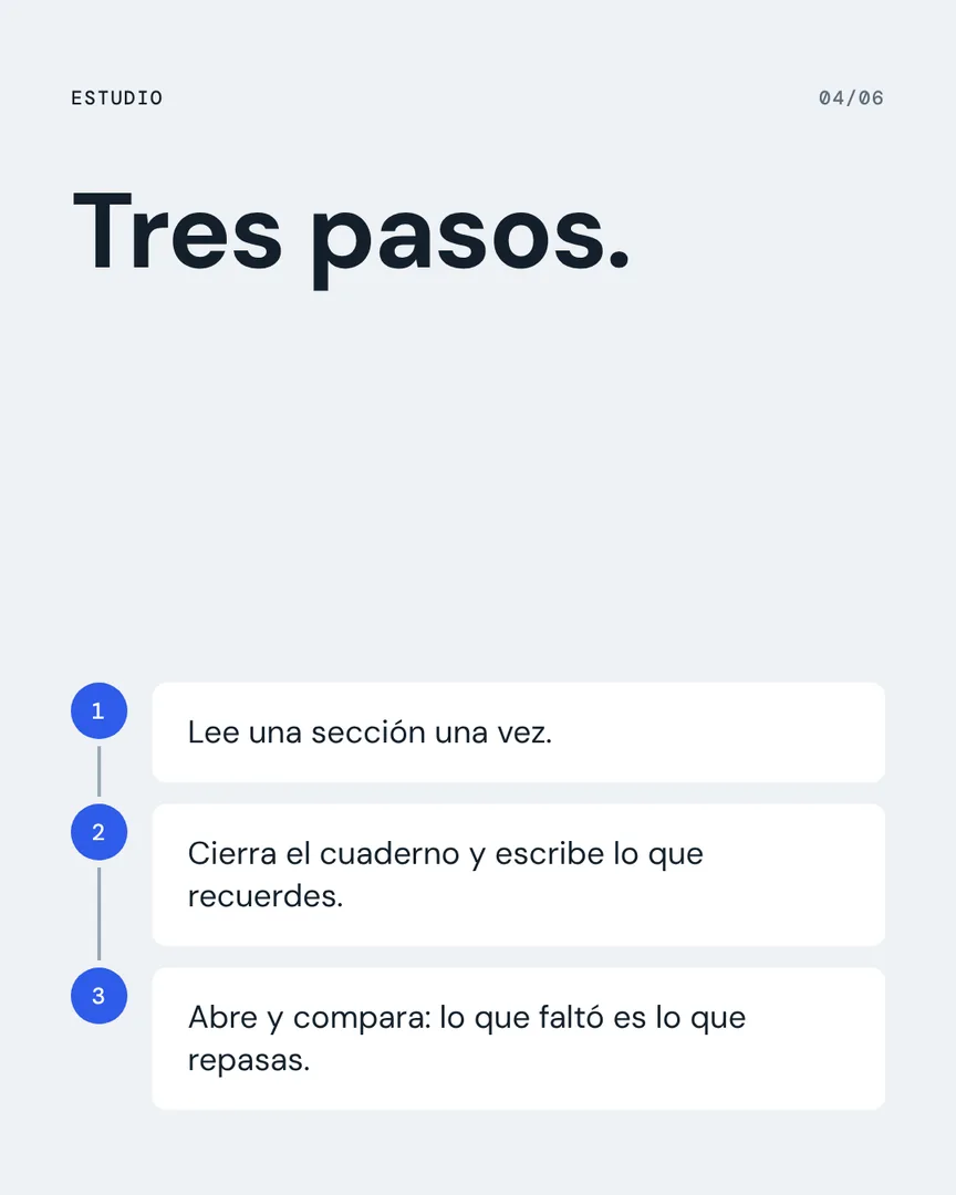 Lo leíste tres veces. Igual te quedaste en blanco., slide 4 de 6