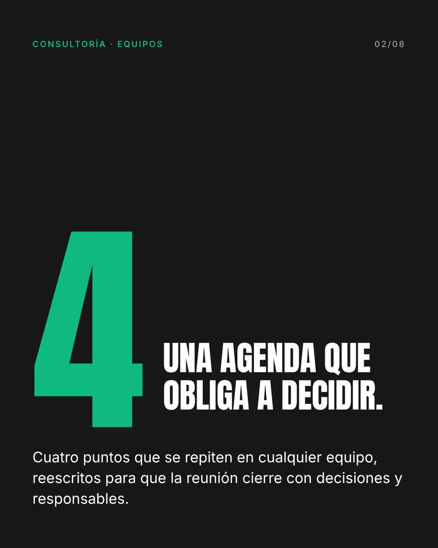 Reuniones que terminan en decisiones, slide 2 de 8