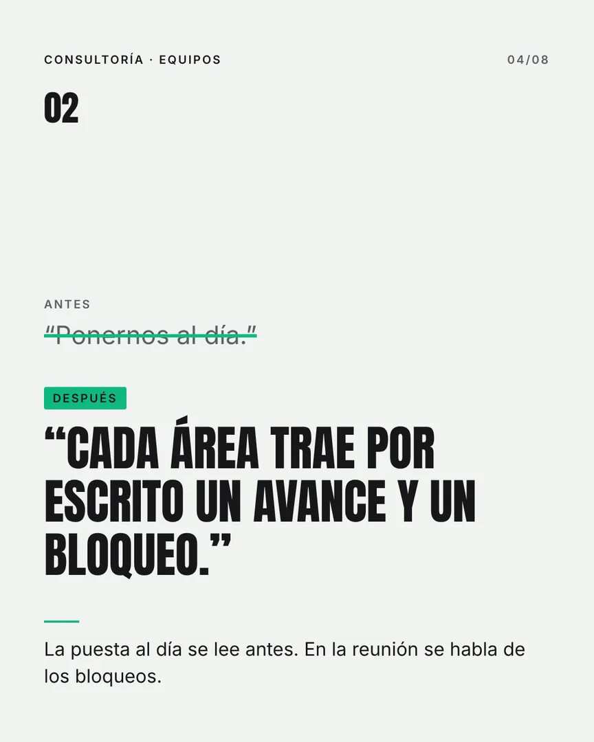 Reuniones que terminan en decisiones, slide 4 de 8